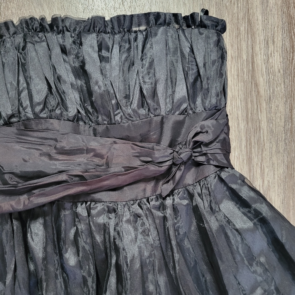 Betsey Johnson Vintage Black Nylon Acetate Tulle Strapless Mini Dress Y2K 90s 4 - Picture 4 of 16